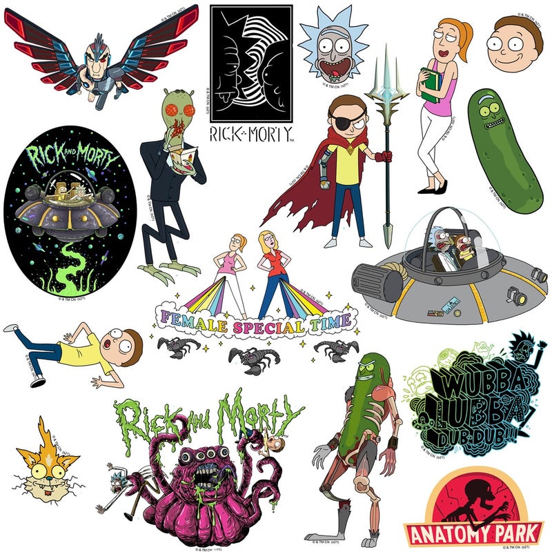 GRAPHICS & MORE Rick and Morty Sticker Pack Die Cut Vinyl Large Deluxe Stickers Variety Pack - Laptop, Water Bottle, Scrapbooking, Tablet, Skateboard, Indoor/Outdoor - Set of 50 - Image 3